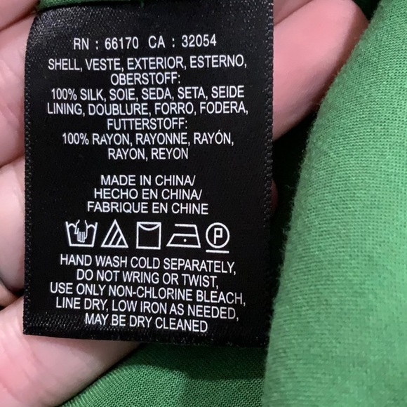 Anthropologie Floreat Green Pattern Angled Sleeve Dress B7 - Picture 11 of 11